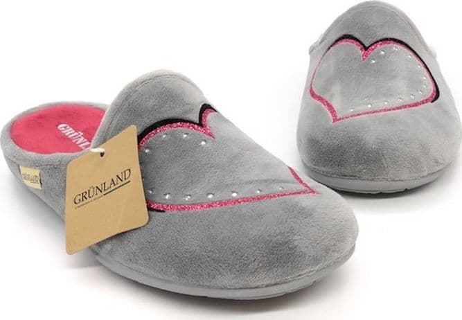 GRUNLAND Ciabatte donna grigie con cuore fucsia in Infradito e ciabatte da spiaggia Calzature Durello - Agna, commercioVirtuoso.it
