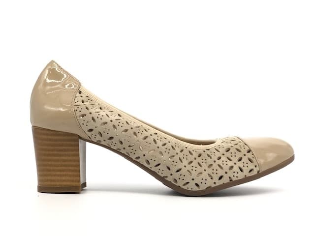 GRUNLAND Décolleté donna CIAC beige forato con punta in vernice e tacco 50 in Infradito e ciabatte da spiaggia Calzature Durello - Agna, commercioVirtuoso.it