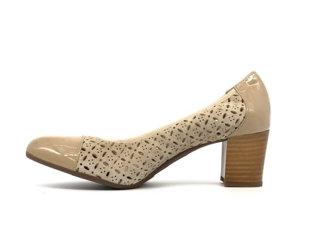 GRUNLAND Décolleté donna CIAC beige forato con punta in vernice e tacco 50 in Infradito e ciabatte da spiaggia Calzature Durello - Agna, commercioVirtuoso.it