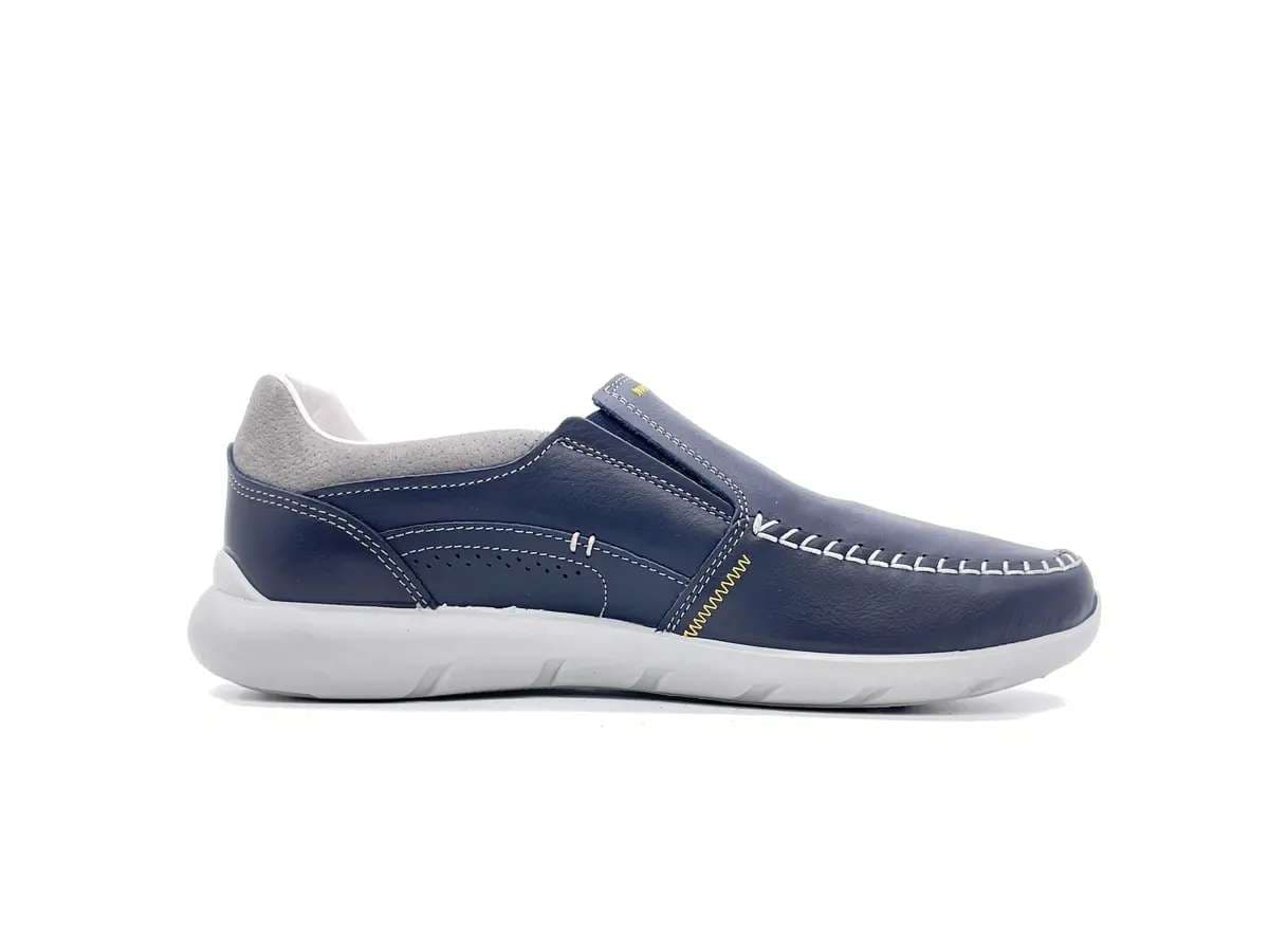 GRISPORT Mocassino Sportivo Uomo in Pelle Blu in Loafer e mocassini Calzature Durello - Agna, commercioVirtuoso.it
