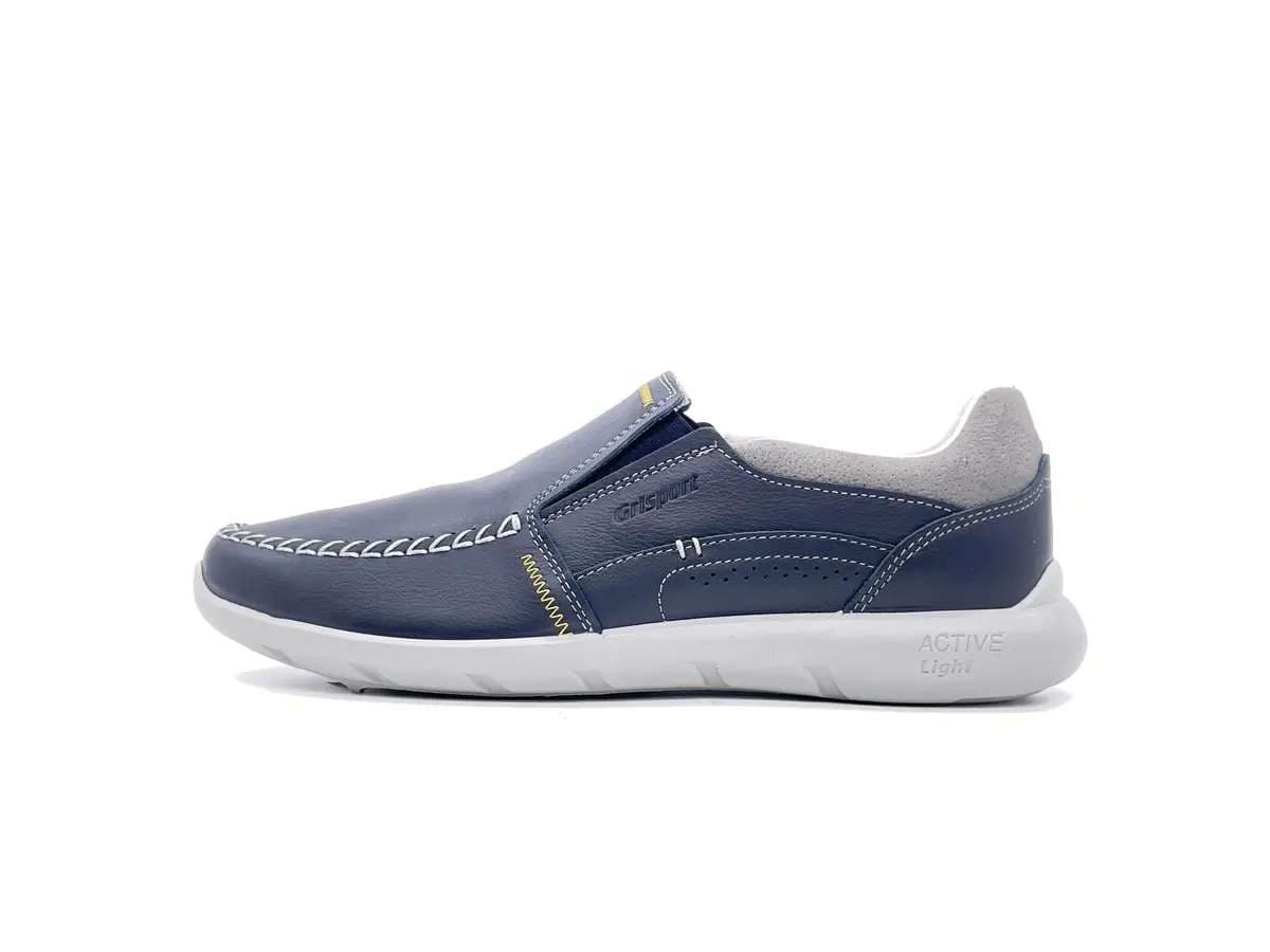 GRISPORT Mocassino Sportivo Uomo in Pelle Blu - 5