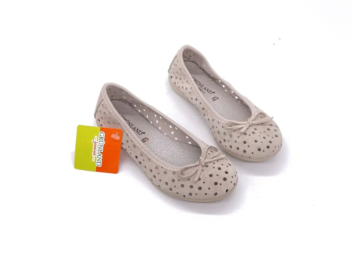 GRUNLAND Ballerina bambina beige forellata - 4