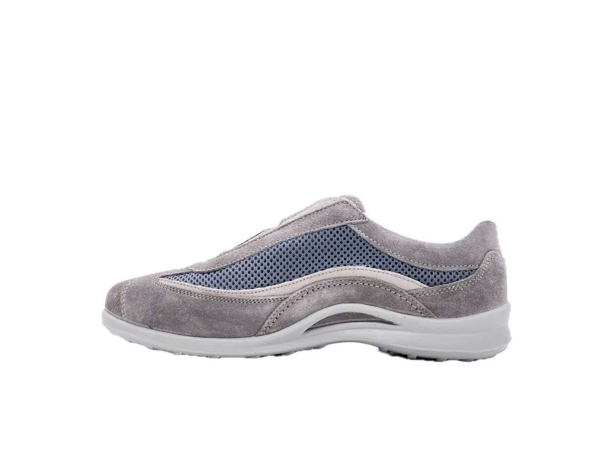 GRISPORT Sneakers slip on uomo in suede grigio 8411n. V20MA in Loafer e mocassini Calzature Durello - Agna, commercioVirtuoso.it