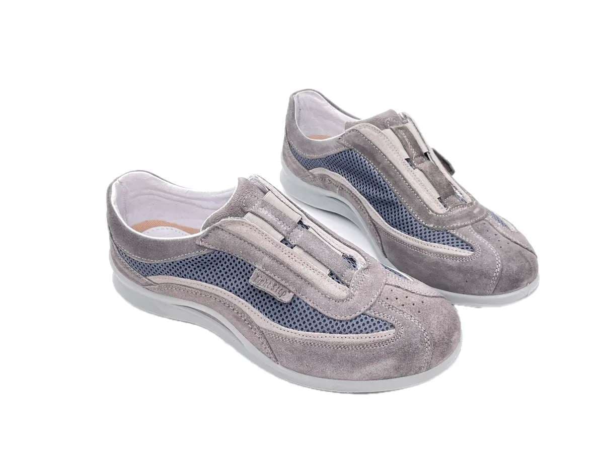 GRISPORT Sneakers slip on uomo in suede grigio 8411n. V20MA in Loafer e mocassini Calzature Durello - Agna, commercioVirtuoso.it