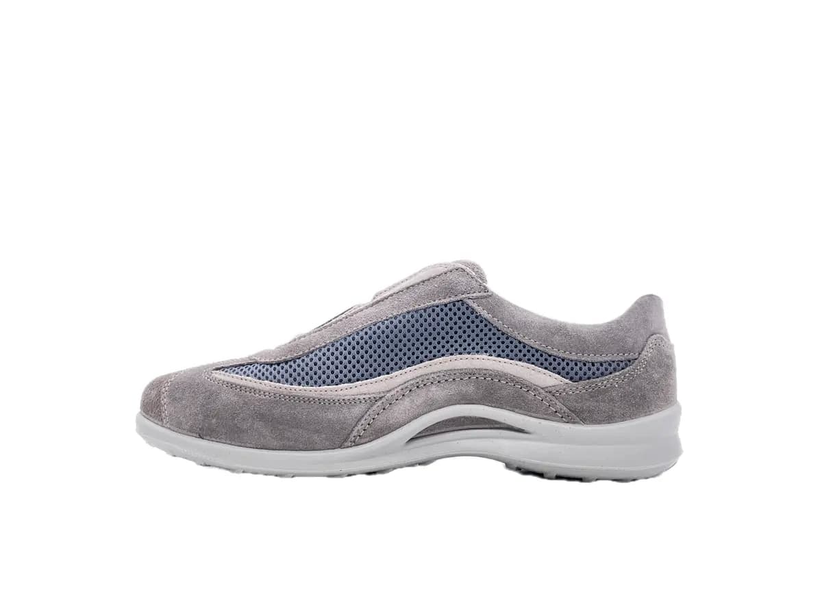 GRISPORT Sneakers slip on uomo in suede grigio 8411n. V20MA in Loafer e mocassini Calzature Durello - Agna, commercioVirtuoso.it