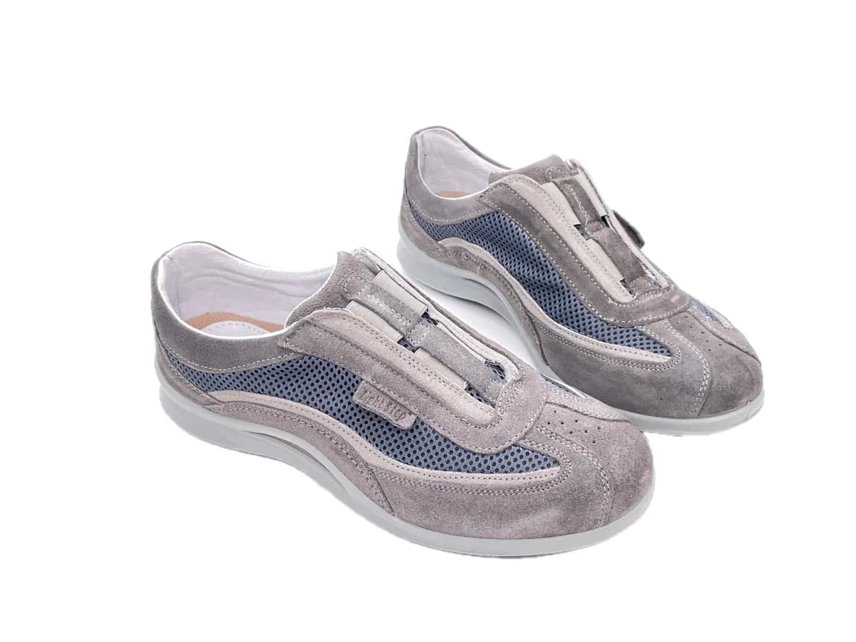 GRISPORT Sneakers slip on uomo in suede grigio 8411n. V20MA in Loafer e mocassini Calzature Durello - Agna, commercioVirtuoso.it