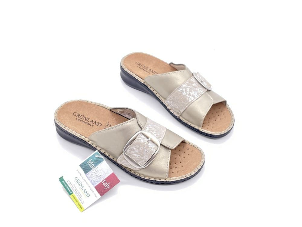 GRUNLAND Ciabatta Donna Dami Platino in Pantofole Calzature Durello - Agna, commercioVirtuoso.it