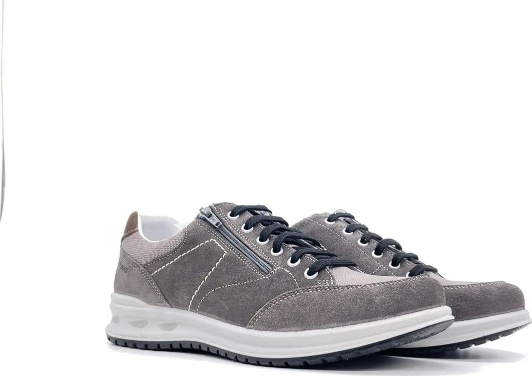 GRISPORT ACTIVE Sneakers uomo con laccio e zip nabuk grigio 43069V32 - 6