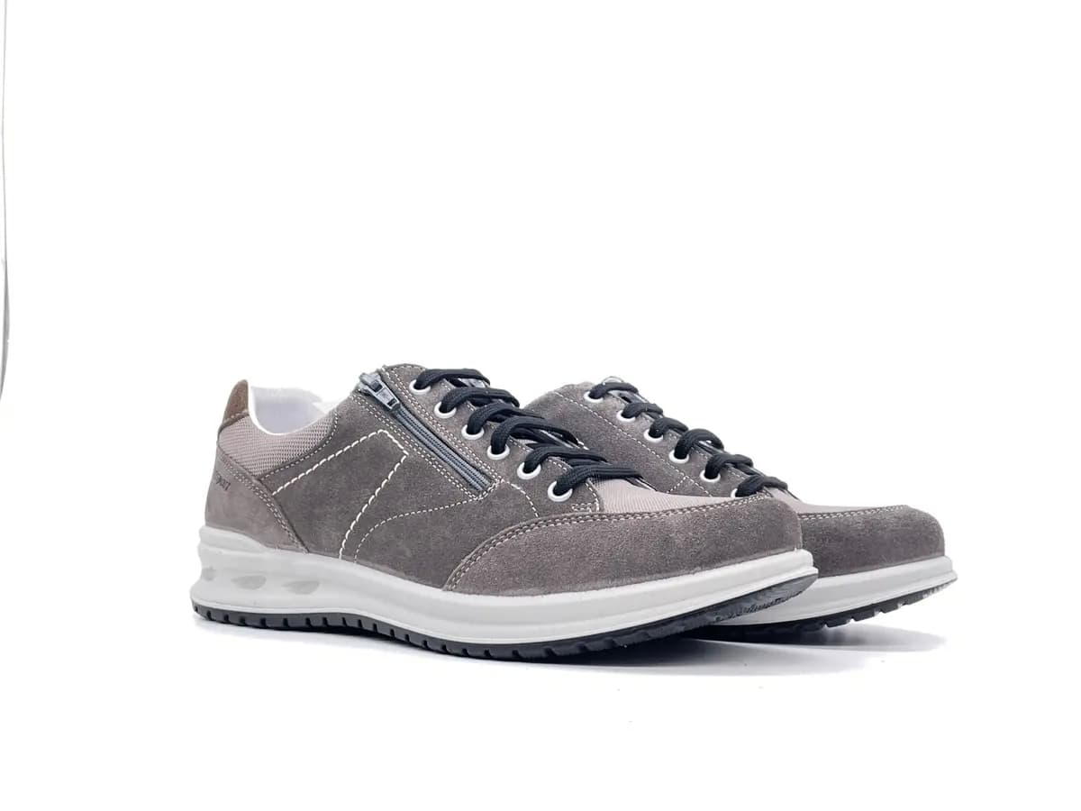 GRISPORT ACTIVE Sneakers uomo con laccio e zip nabuk grigio 43069V32 - 6