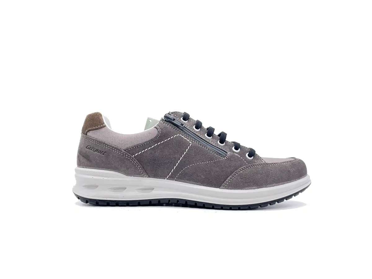 GRISPORT ACTIVE Sneakers uomo con laccio e zip nabuk grigio 43069V32 in Sneaker casual Calzature Durello - Agna, commercioVirtuoso.it