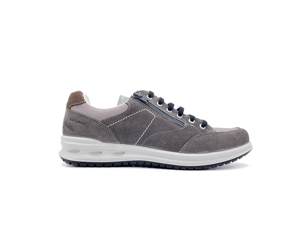 GRISPORT ACTIVE Sneakers uomo con laccio e zip nabuk grigio 43069V32 in Sneaker casual Calzature Durello - Agna, commercioVirtuoso.it