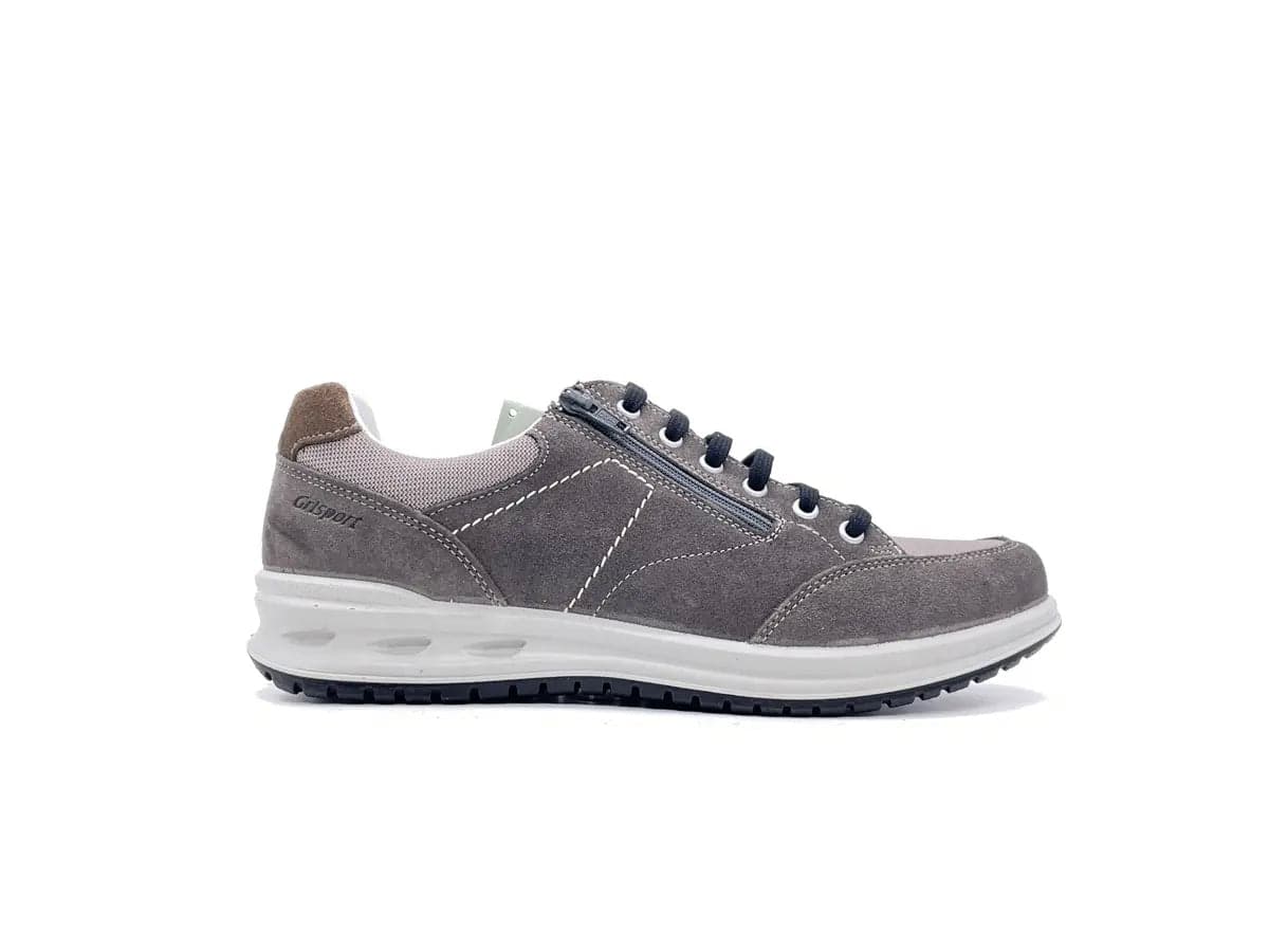 GRISPORT ACTIVE Sneakers uomo con laccio e zip nabuk grigio 43069V32 in Sneaker casual Calzature Durello - Agna, commercioVirtuoso.it