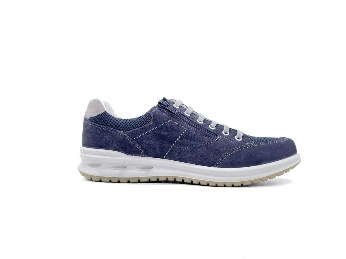 GRISPORT ACTIVE Sneakers uomo con laccio e zip nabuk blu 43069V18 in Loafer e mocassini Calzature Durello - Agna, commercioVirtuoso.it