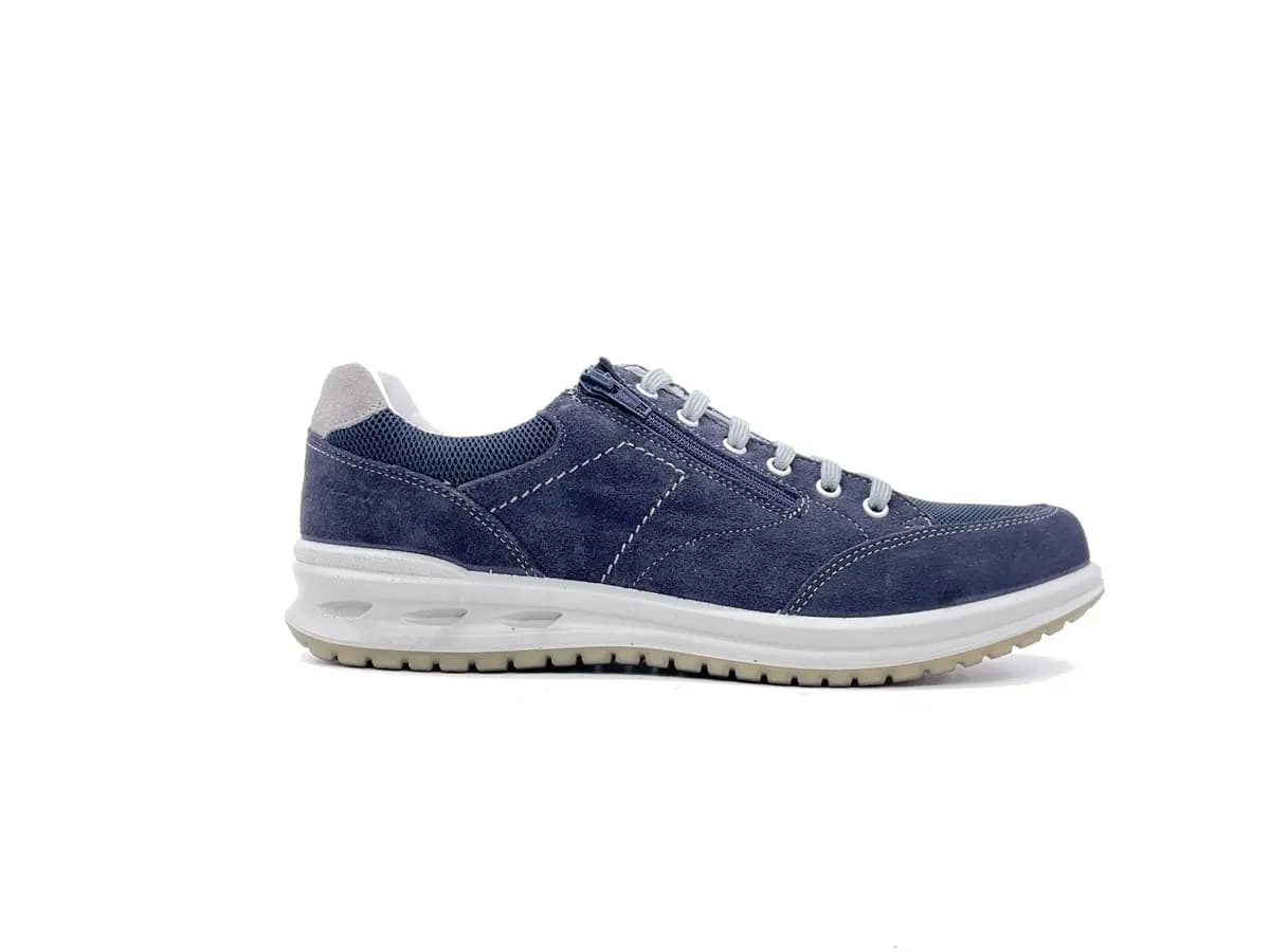 GRISPORT ACTIVE Sneakers uomo con laccio e zip nabuk blu 43069V18 in Loafer e mocassini Calzature Durello - Agna, commercioVirtuoso.it