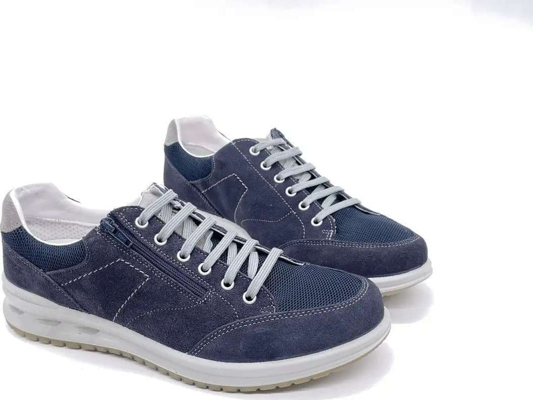 GRISPORT ACTIVE Sneakers uomo con laccio e zip nabuk blu 43069V18 - 5