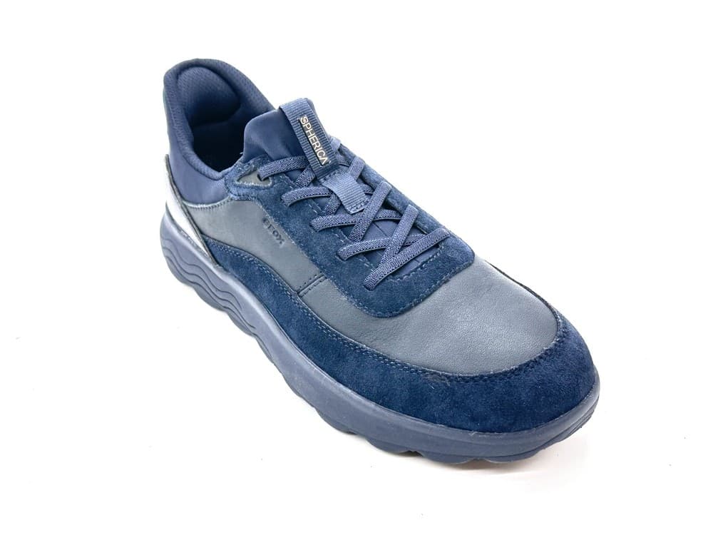 GEOX Sneakers uomo U SPHERICA PLUS A in pelle e suede blu navy in Sneaker casual Calzature Durello - Agna, commercioVirtuoso.it
