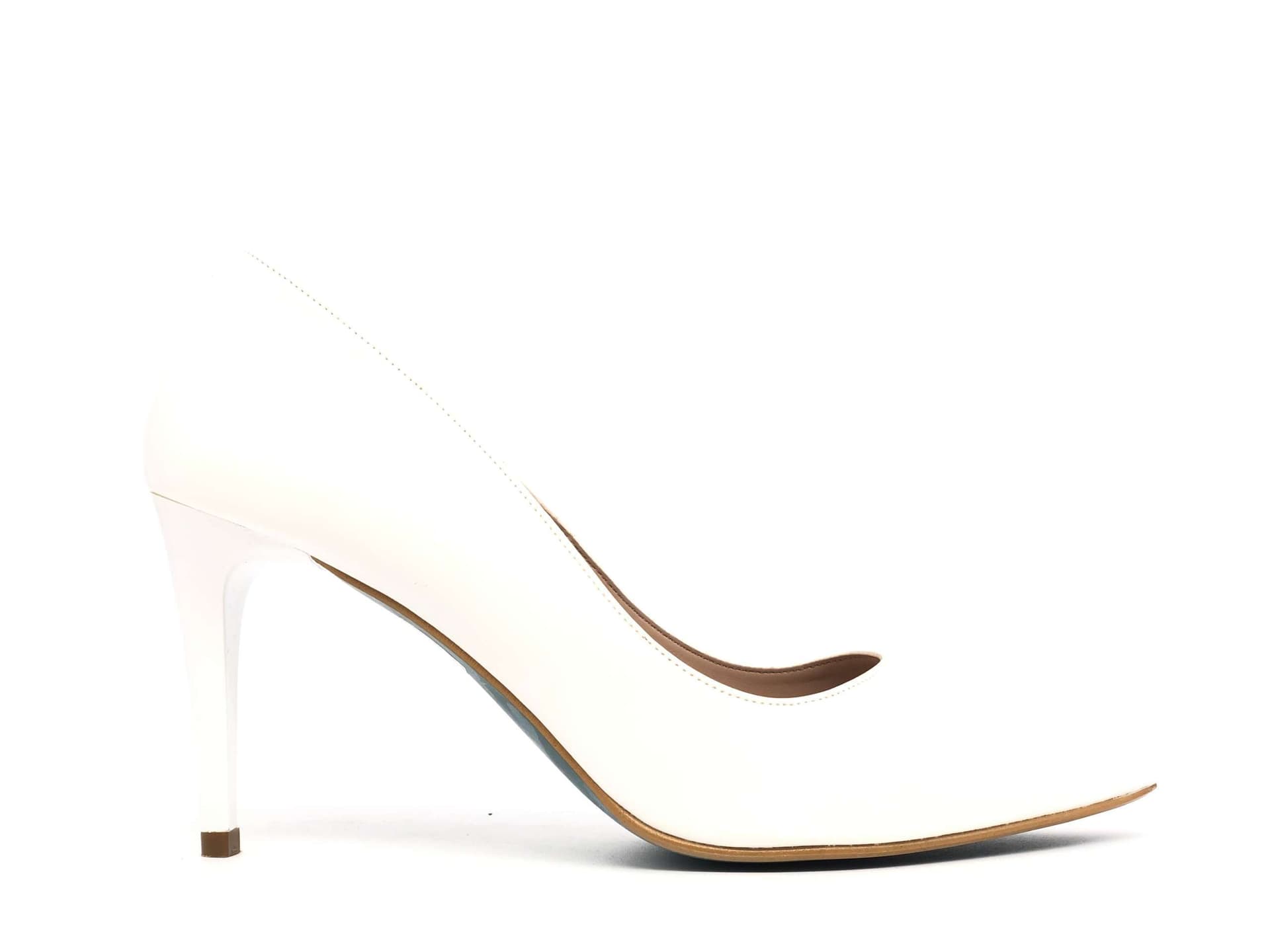 GIULIA Décolleté in vernice bianco tacco 8 in Scarpe col tacco Calzature Durello - Agna, commercioVirtuoso.it
