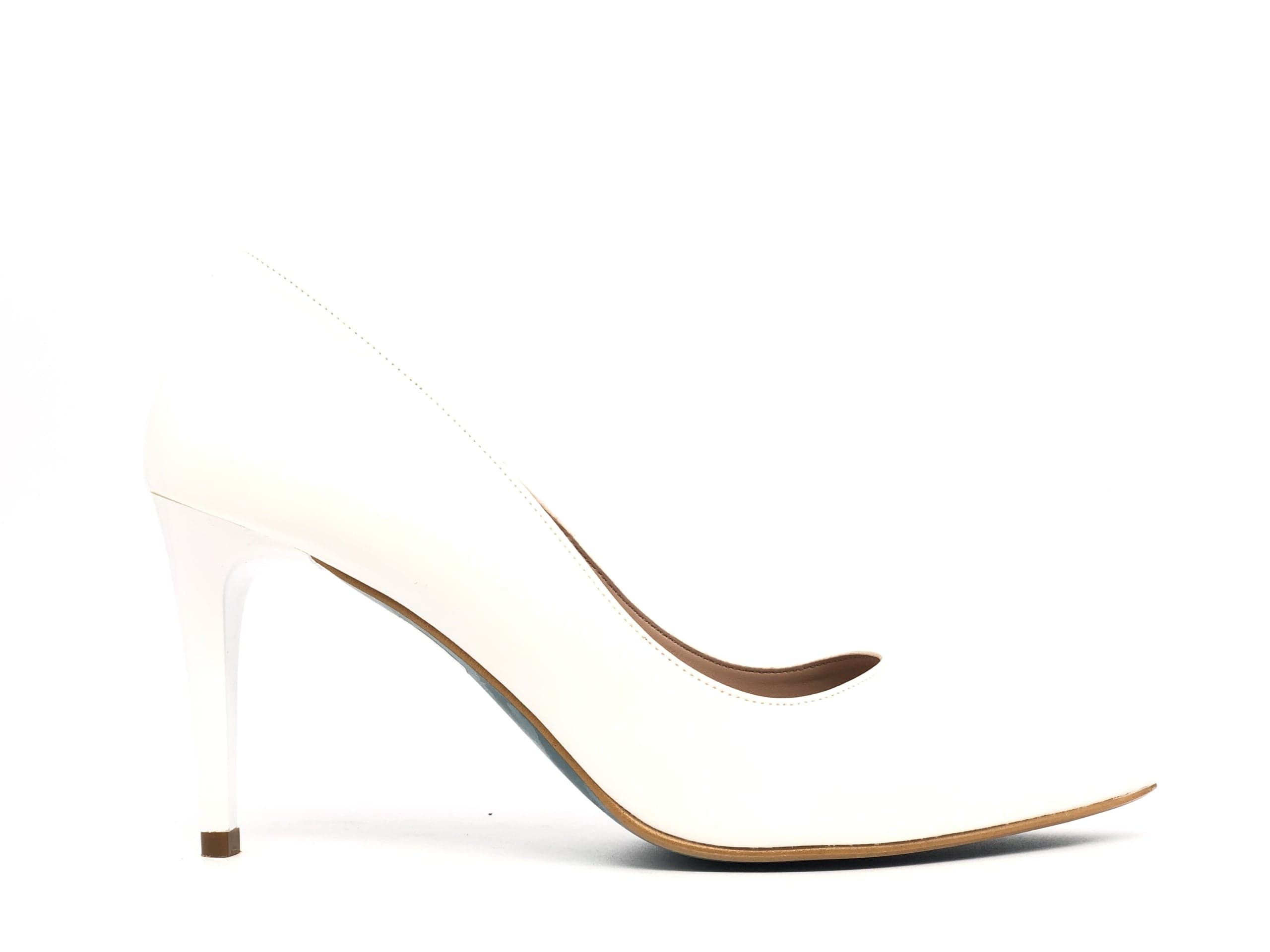 GIULIA Décolleté in vernice bianco tacco 8 in Scarpe col tacco Calzature Durello - Agna, commercioVirtuoso.it