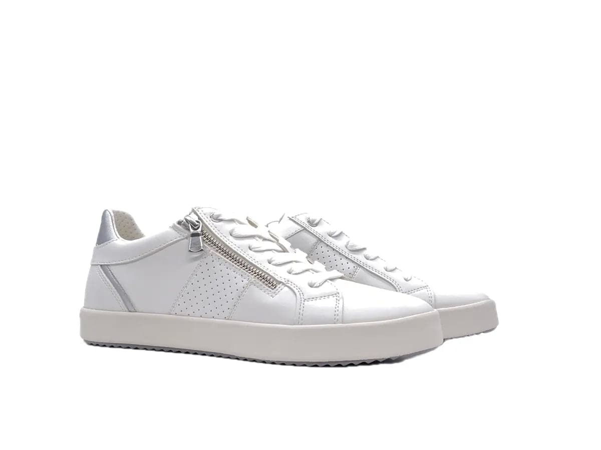 GEOX Sneakers Donna Blomie White Silver in Sneaker casual Calzature Durello - Agna, commercioVirtuoso.it
