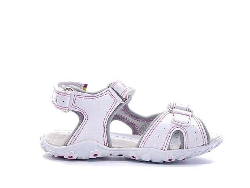 GEOX Sandalo Bambina Roxanne White Lt Grey in Sandali Calzature Durello - Agna, commercioVirtuoso.it