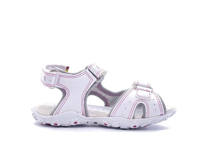 GEOX Sandalo Bambina Roxanne White Lt Grey in Sandali Calzature Durello - Agna, commercioVirtuoso.it