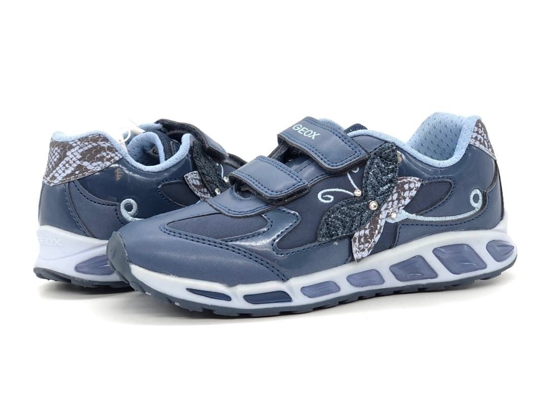 GEOX Sneakers bambina J Shuttle G azzurra blu con farfalla e luci in Sneaker casual Calzature Durello - Agna, commercioVirtuoso.it