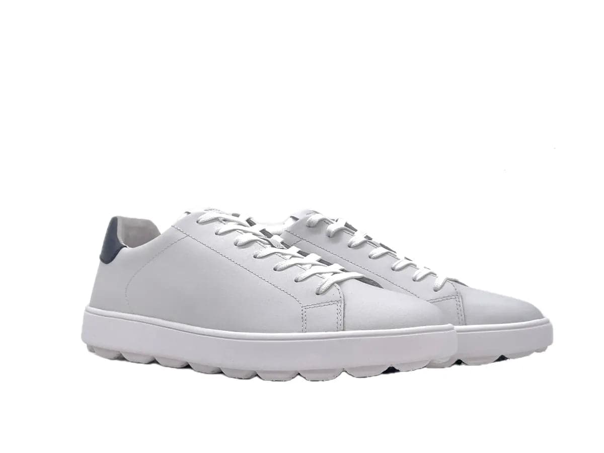 GEOX Sneakers Spherica Uomo Bianco Blu in Sneaker casual Calzature Durello - Agna, commercioVirtuoso.it