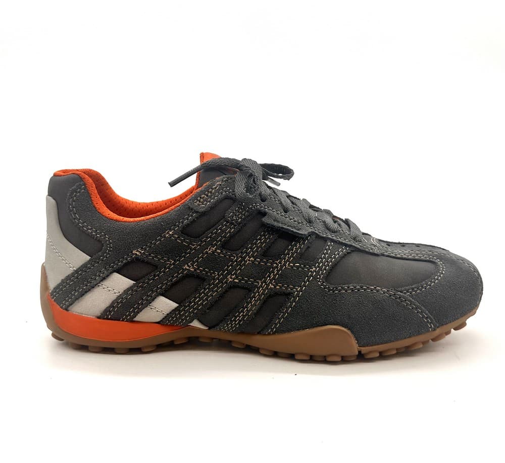 GEOX Sneakers uomo SNAKE Camoscio e Nabuk Grey - 5