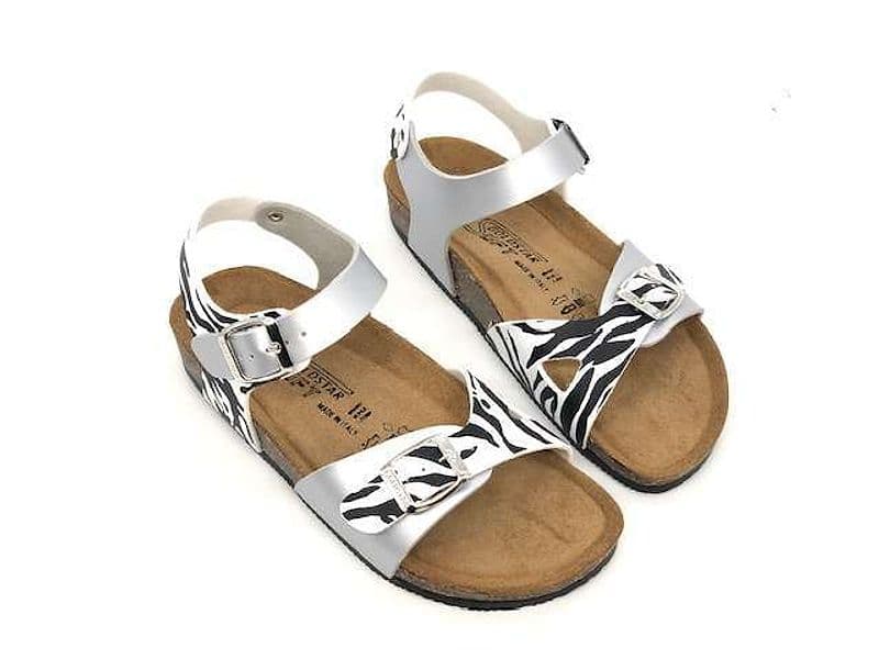 GOLDSTAR Sandalo Bambina Argento Zebra in Sandali Calzature Durello - Agna, commercioVirtuoso.it