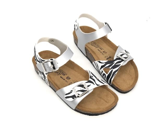 GOLDSTAR Sandalo Bambina Argento Zebra in Sandali Calzature Durello - Agna, commercioVirtuoso.it