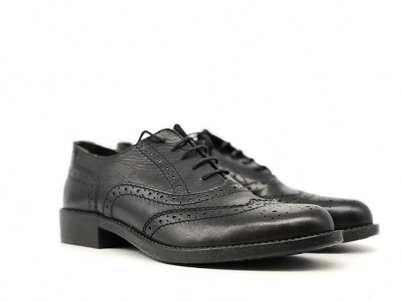 Francesina donna in pelle nera TRATTI - 6