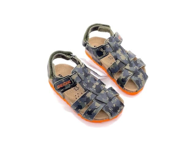 GEOX Sandali bambino CHALKI B military arancione in Sandali Calzature Durello - Agna, commercioVirtuoso.it