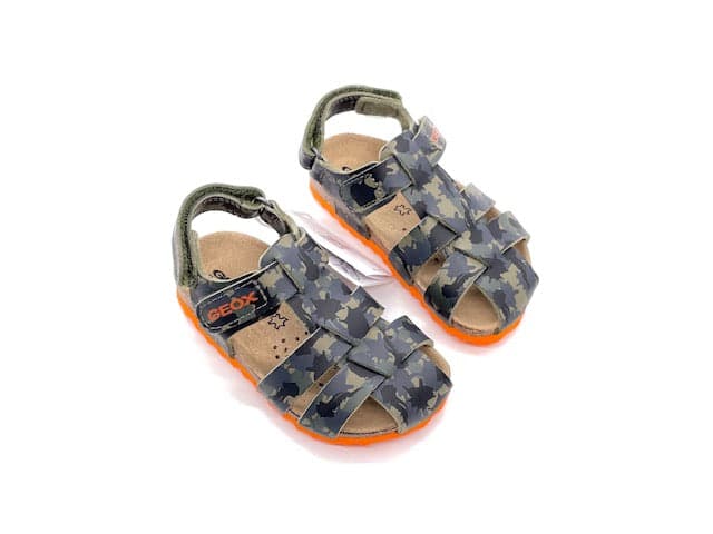 GEOX Sandali bambino CHALKI B military arancione in Sandali Calzature Durello - Agna, commercioVirtuoso.it