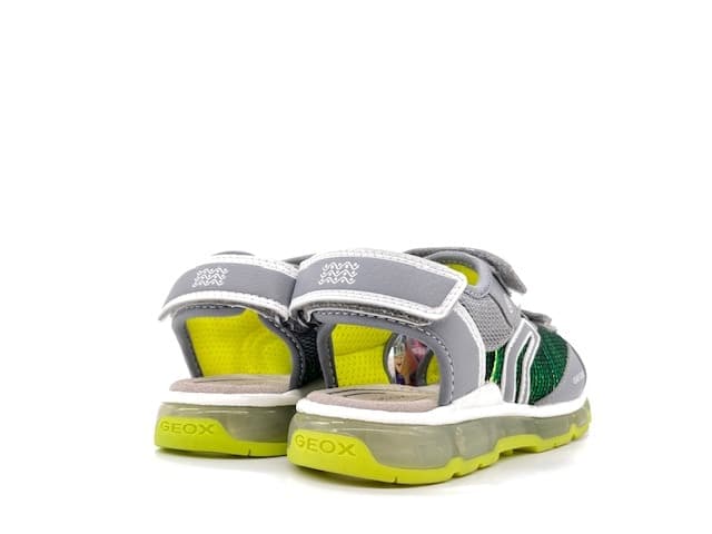 GEOX Sandali bambino J. S. ANDROID B. A grigio lime in Sandali Calzature Durello - Agna, commercioVirtuoso.it