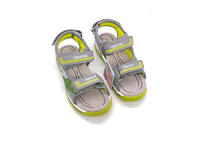 GEOX Sandali bambino J. S. ANDROID B. A grigio lime in Sandali Calzature Durello - Agna, commercioVirtuoso.it