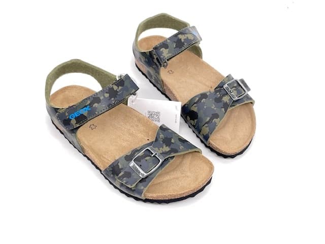 GEOX Sandali bambino J GHITA B Camouflage green in Sandali Calzature Durello - Agna, commercioVirtuoso.it
