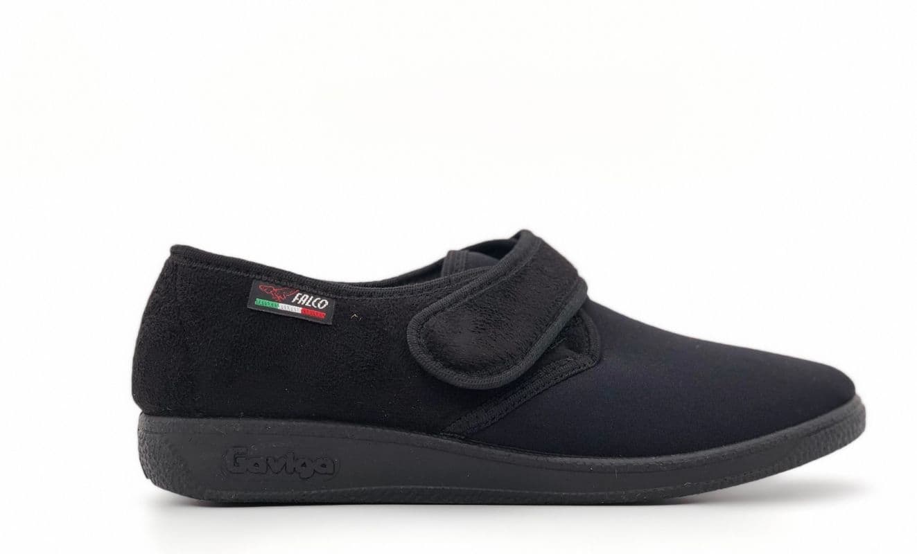 GAVIGA Pantofola donna in panno e tessuto nero - 5
