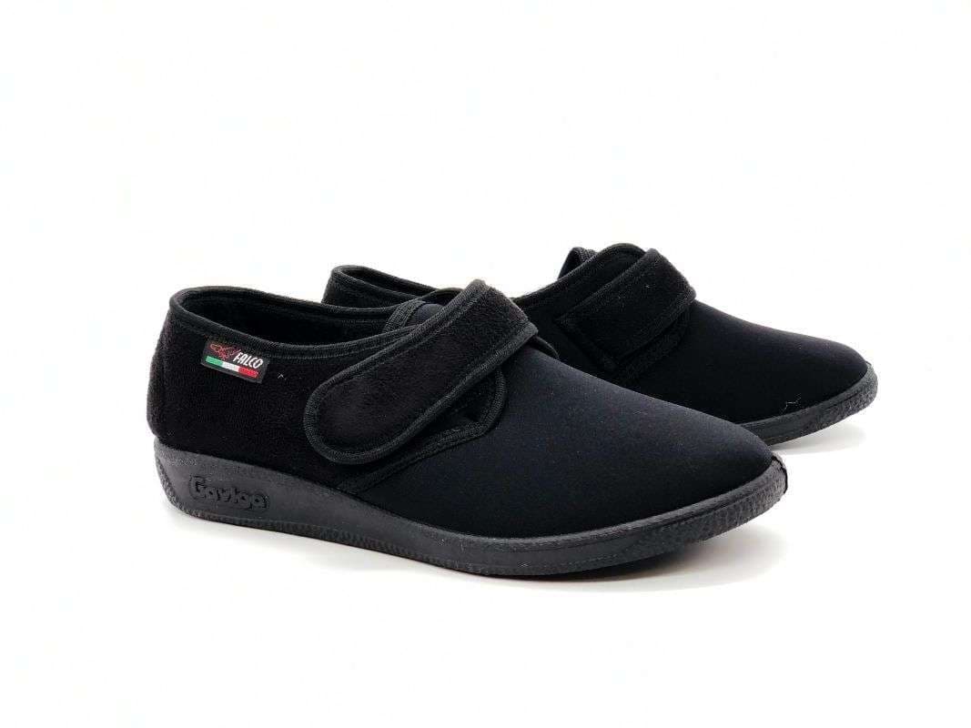 GAVIGA Pantofola donna in panno e tessuto nero in Pantofole Calzature Durello - Agna, commercioVirtuoso.it