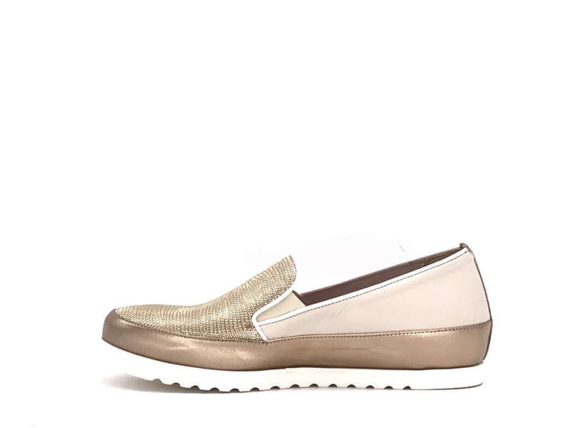 DONNA SOFT Slip on MOT034 gold in Loafer e mocassini Calzature Durello - Agna, commercioVirtuoso.it