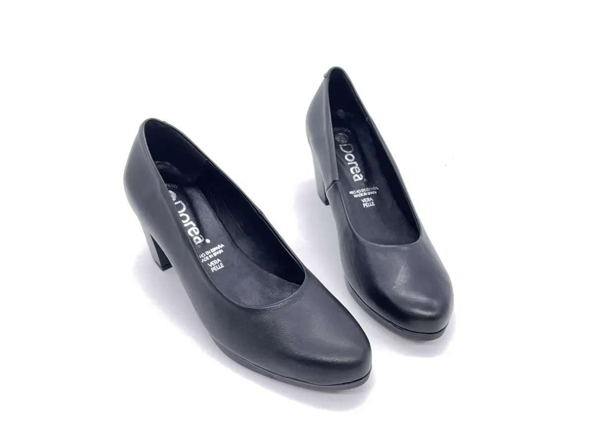 DOREA Décolleté donna in pelle nera con fondo in gel in Scarpe col tacco Calzature Durello - Agna, commercioVirtuoso.it