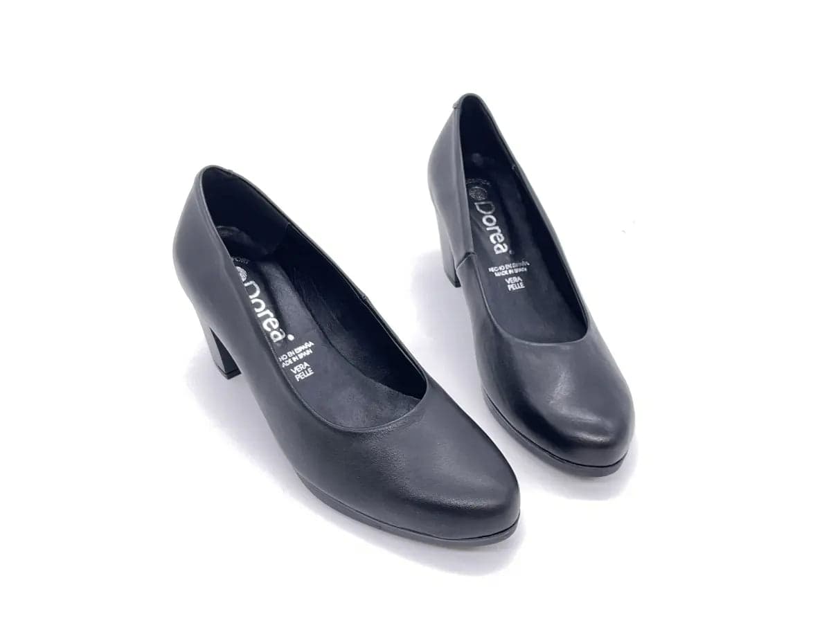 DOREA Décolleté donna in pelle nera con fondo in gel in Scarpe col tacco Calzature Durello - Agna, commercioVirtuoso.it