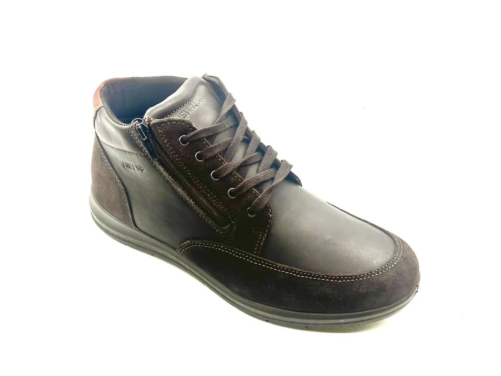 ENVAL SOFT Scarponcino uomo in pelle e camoscio testa di moro in Scarpe stringate basse Calzature Durello - Agna, commercioVirtuoso.it