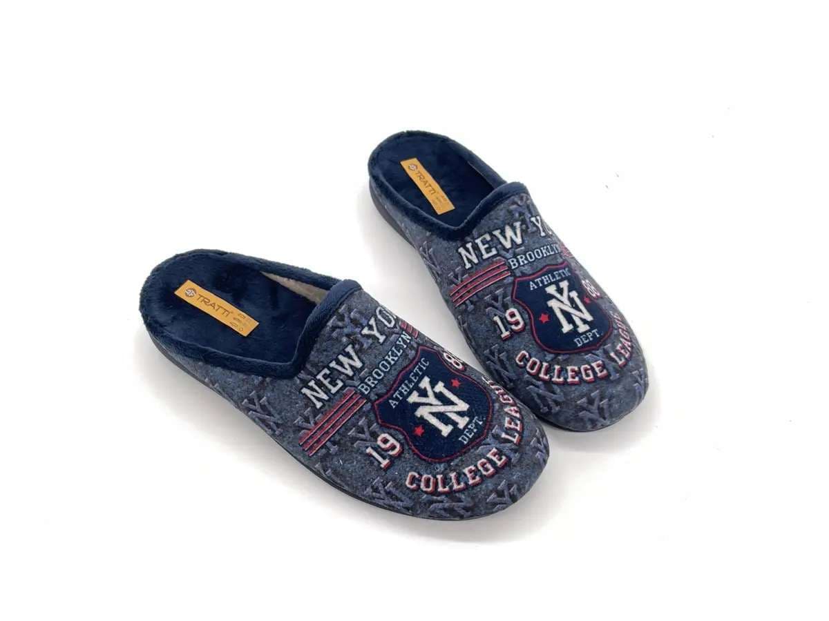 DOREA Ciabatta chiusa uomo NEW YORK CITY Blu in Pantofole Calzature Durello - Agna, commercioVirtuoso.it
