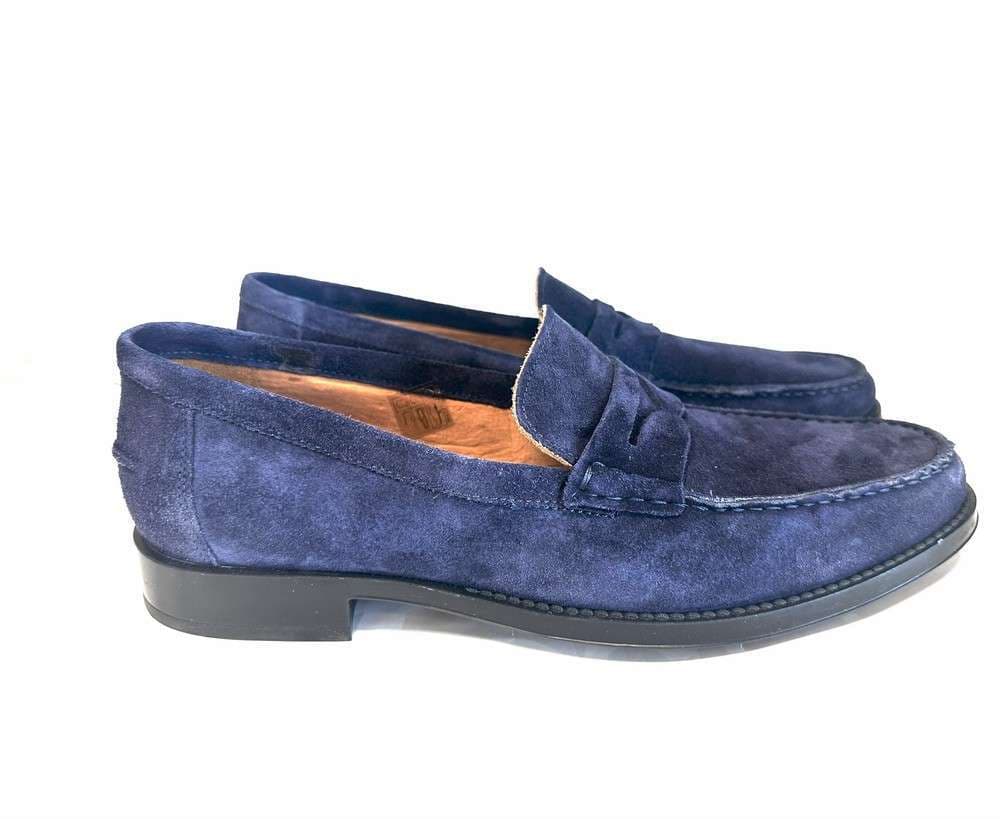 FONTANA Mocassino in suede color blu MAXI calzata 0405VI in Loafer e mocassini Calzature Durello - Agna, commercioVirtuoso.it