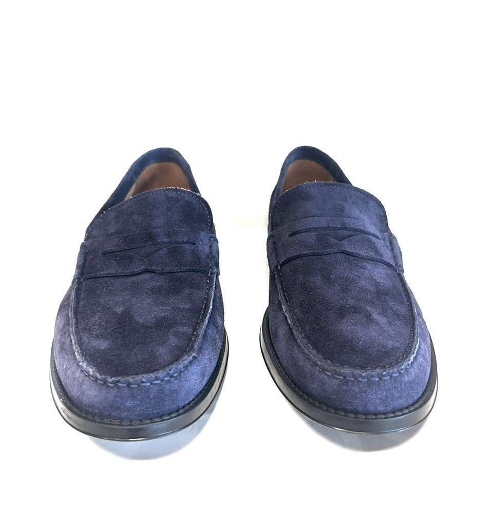 FONTANA Mocassino in suede color blu MAXI calzata 0405VI in Loafer e mocassini Calzature Durello - Agna, commercioVirtuoso.it