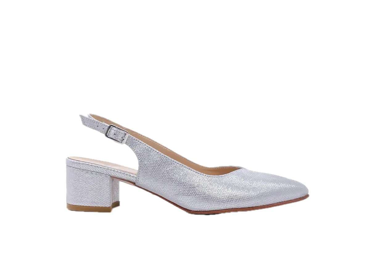 ELLEN Slingback basso donna in pelle Iron Argento in Scarpe col tacco Calzature Durello - Agna, commercioVirtuoso.it