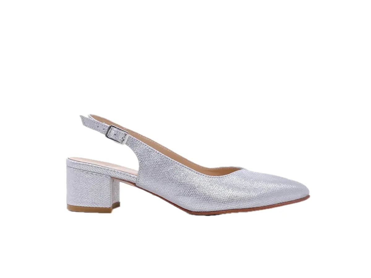 ELLEN Slingback basso donna in pelle Iron Argento in Scarpe col tacco Calzature Durello - Agna, commercioVirtuoso.it