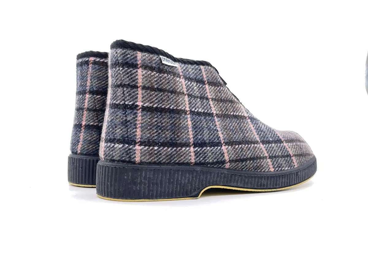 EMANUELA Pantofola Uomo con Zip a Quadri in Pantofole Calzature Durello - Agna, commercioVirtuoso.it