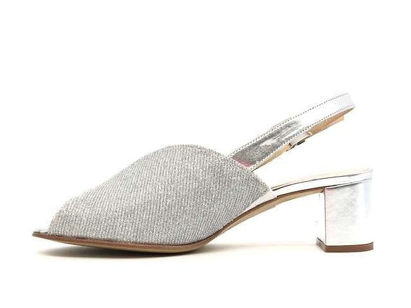 ELLEN Sandalo donna in lurex argento tacco 50 - 5