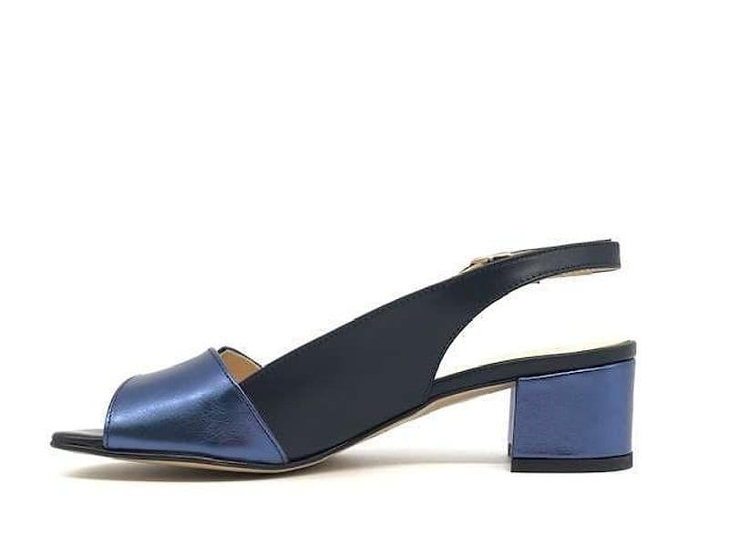 ELLEN Sandalo donna laminato blu tacco 45 in Sandali moda Calzature Durello - Agna, commercioVirtuoso.it